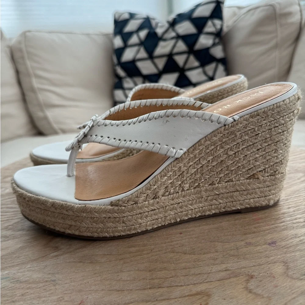 Jack Rogers White Espadrille Wedges - Picture 3 of 8